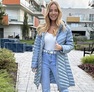 Kozy kabát acélkék – Női átmeneti kabát – Innova Fashion